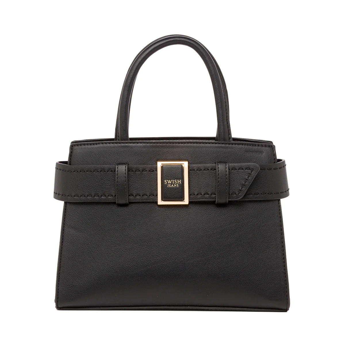 Borsa a Mano da Donna Nera con Fibbia Elegante Swish Jeans