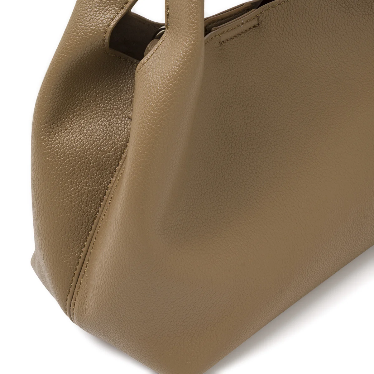 Borsa a mano da donna taupe con design morbido Lora Ferres - Image 4