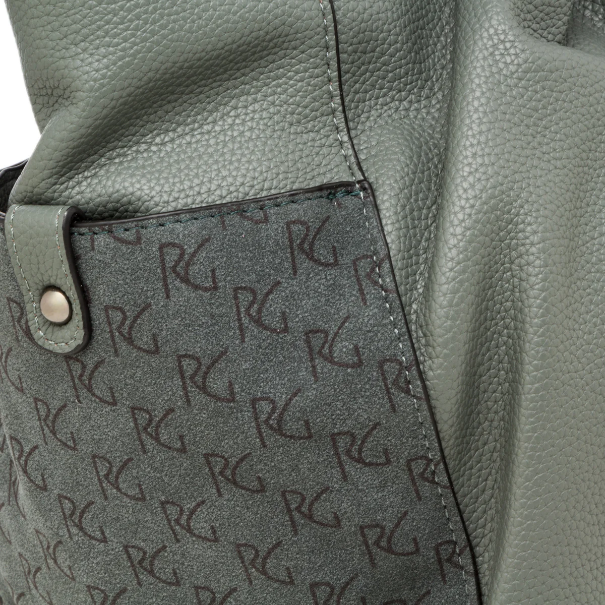 Borsa a mano da donna verde salvia con logo Romeo Gigli Milano - Image 3