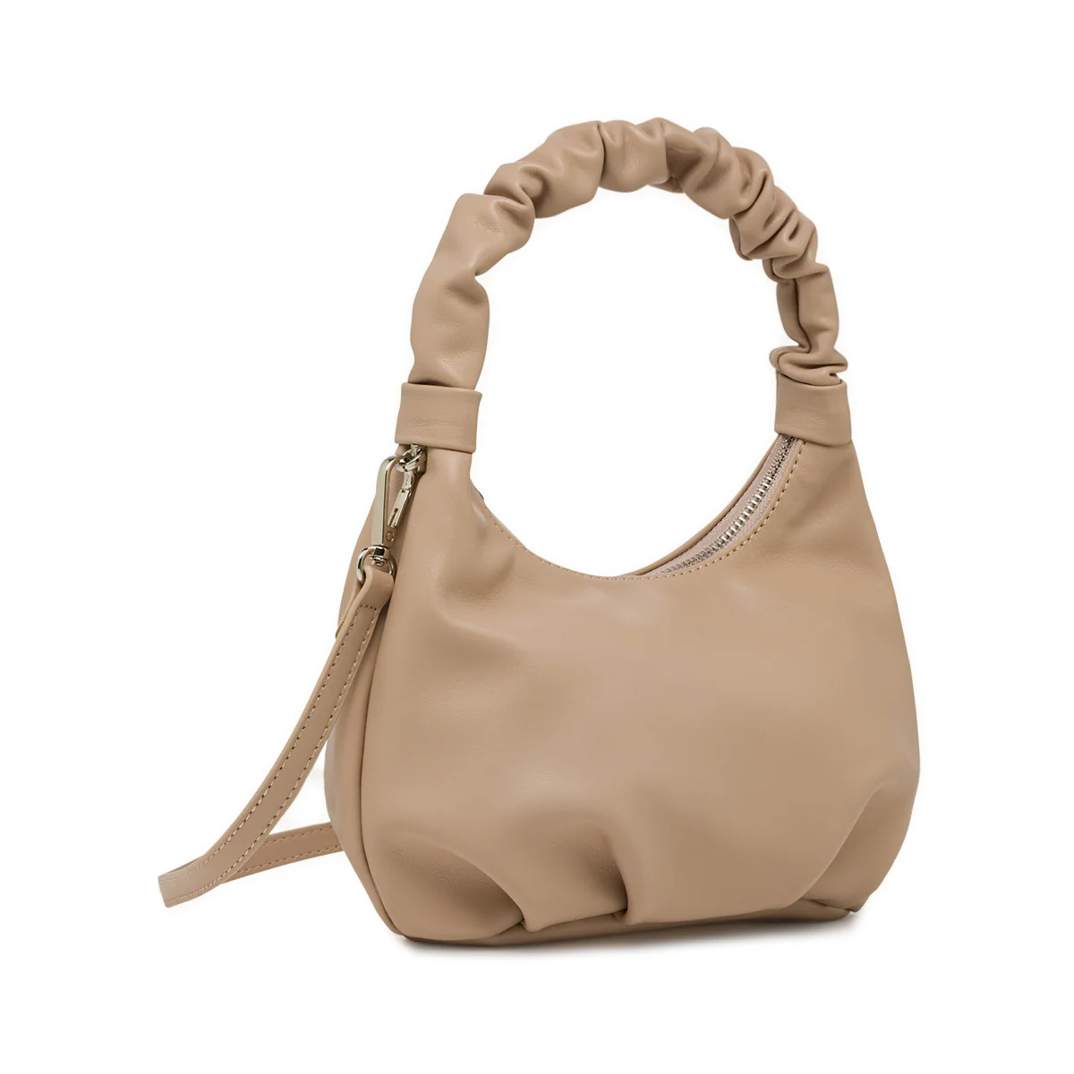 Borsa a mano Lora Ferres da donna taupe con manico arricciato - Image 2