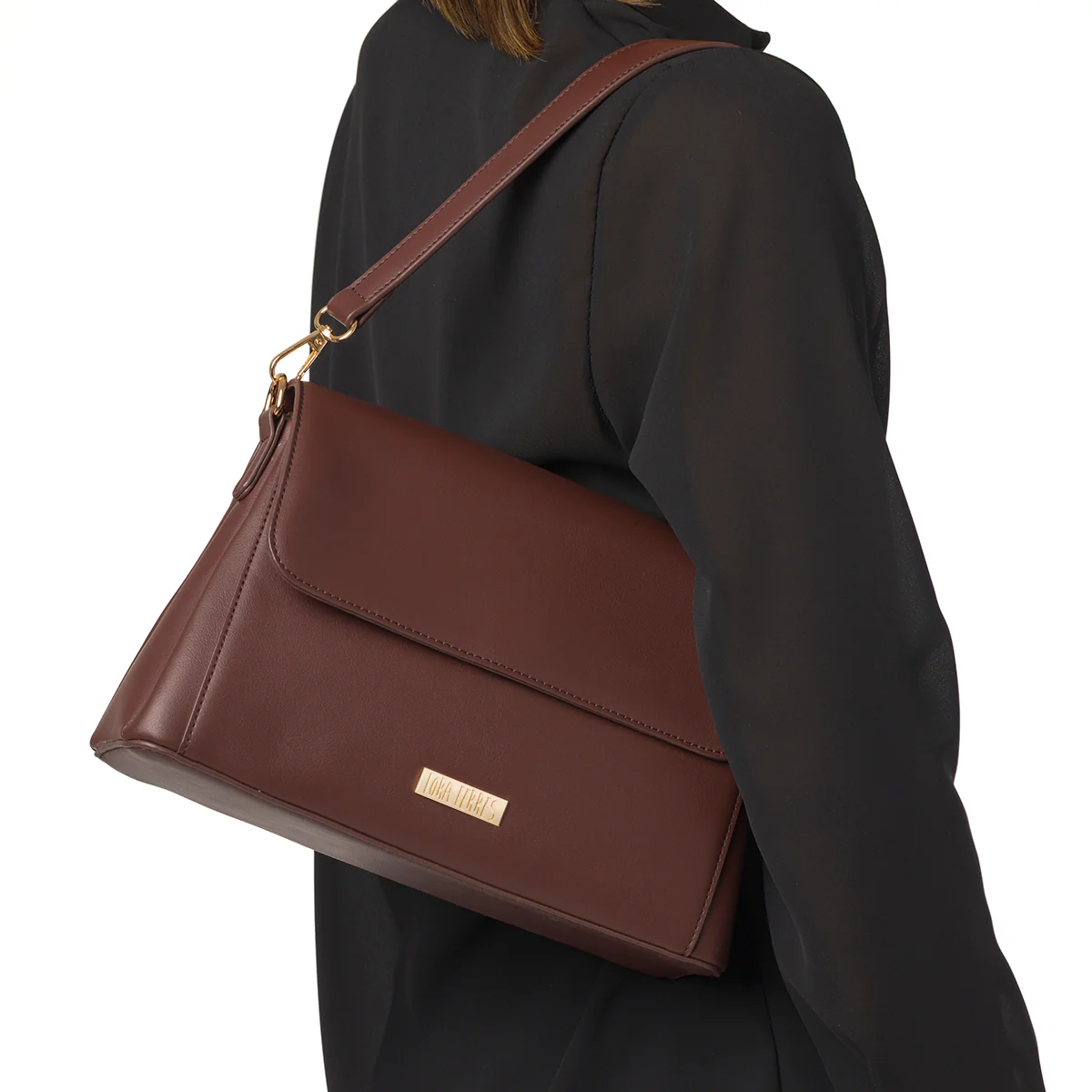Borsa a mano marrone da Donna con logo  Lora Ferres - Image 2