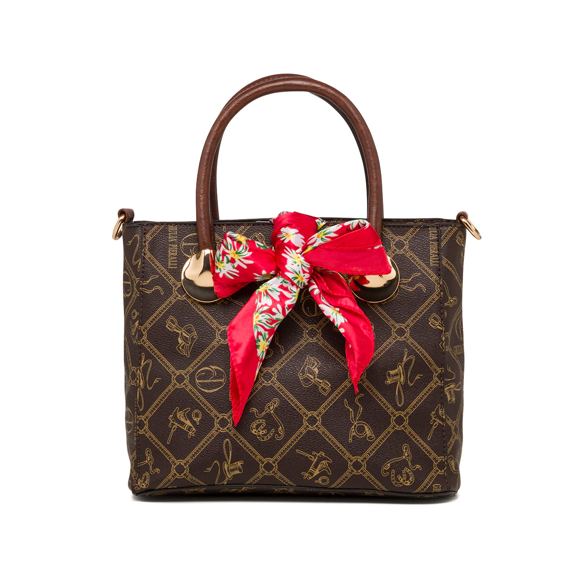 Borsa a mano marrone da donna con monogramma Giulia Pieralli - Image 2