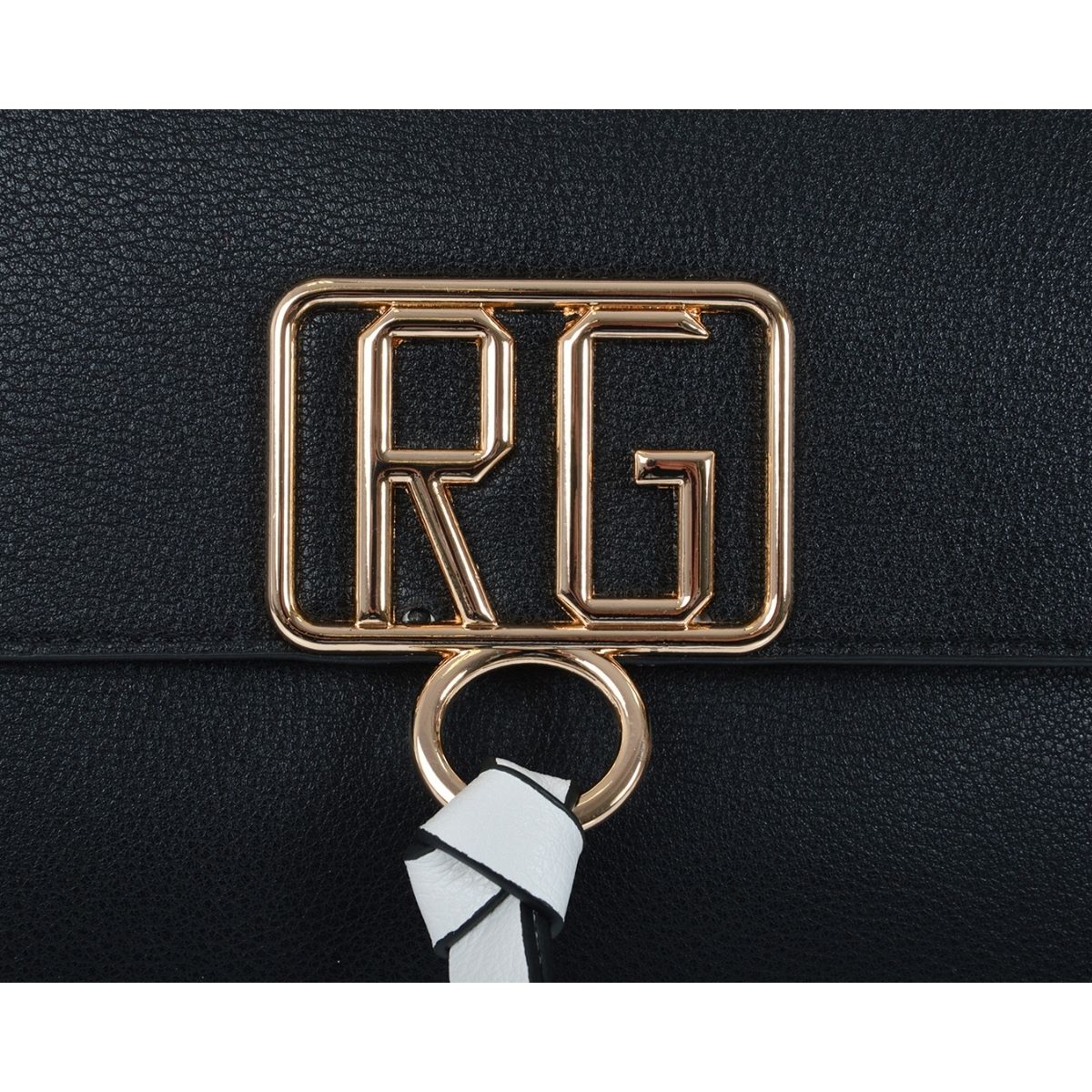 Borsa a mano nera con logo in metallo Romeo Gigli Amal - Image 4