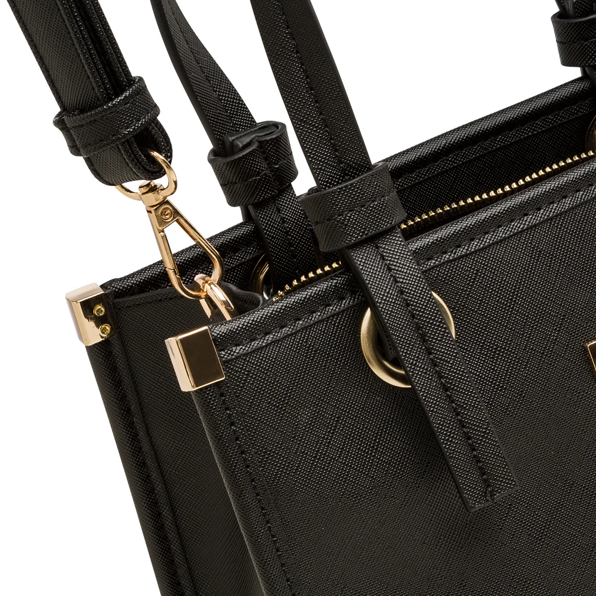 Borsa a mano nera da Donna con manico dettaglio nodo Lora Ferres - Image 5