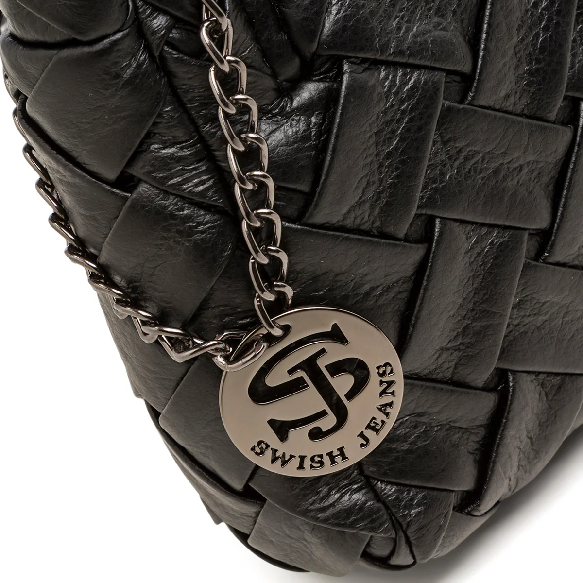 Borsa a mano nera da donna effetto intrecciato Swish Jeans - Image 3