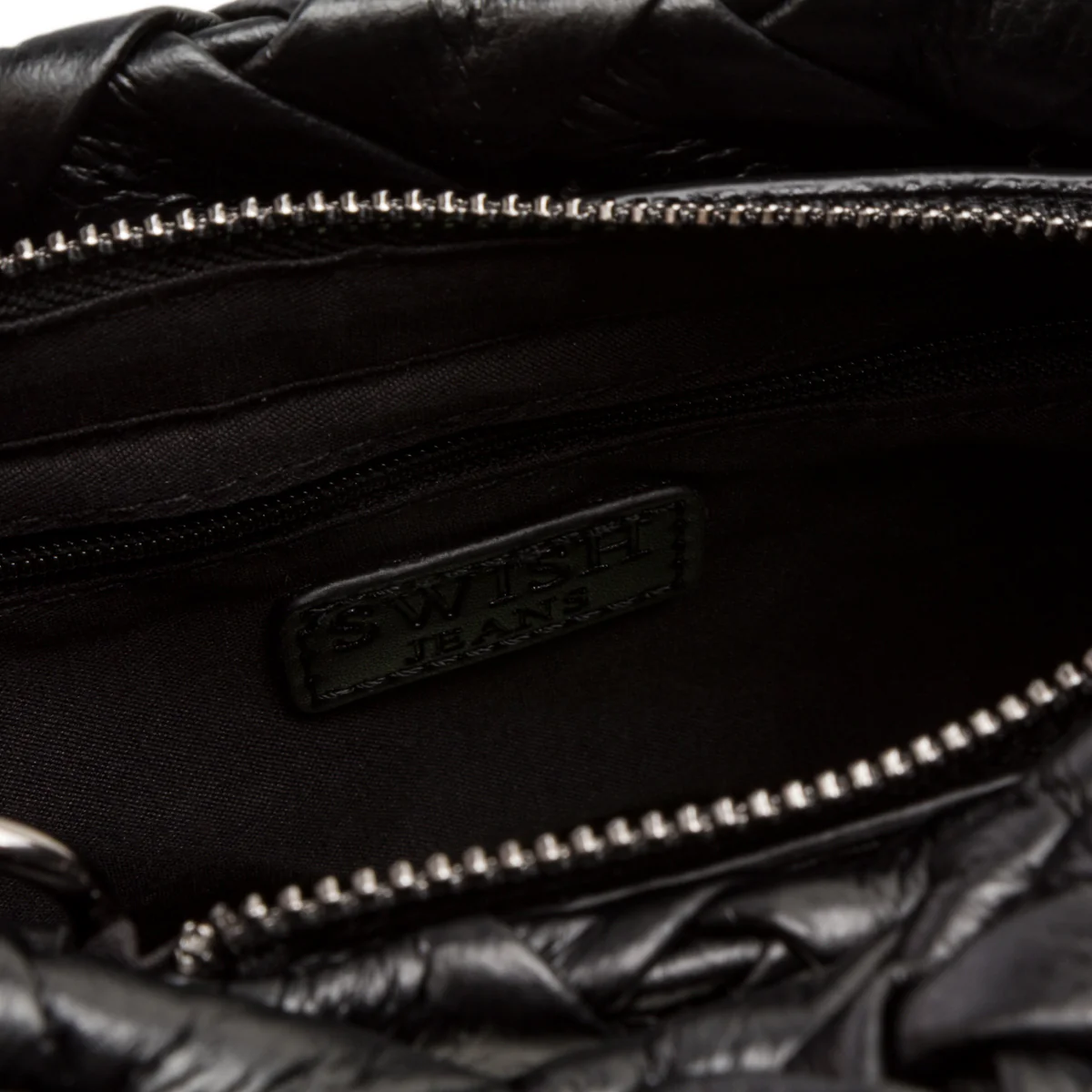 Borsa a mano nera da donna effetto intrecciato Swish Jeans - Image 4