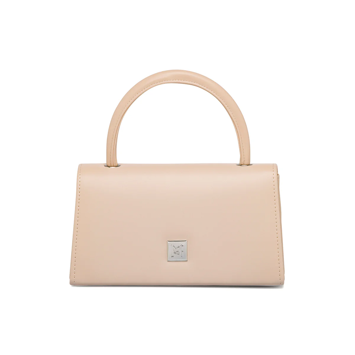 Borsa a mano nude da donna con fiocchetto in strass Lora Ferres - Image 2
