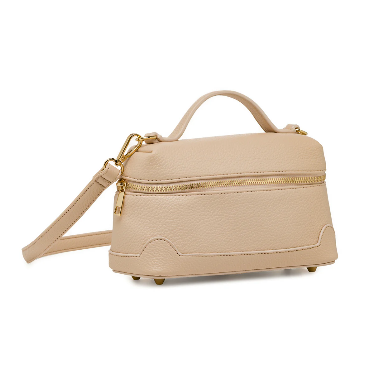 Borsa a mano nude da Donna effetto martellato Lora Ferres - Image 4