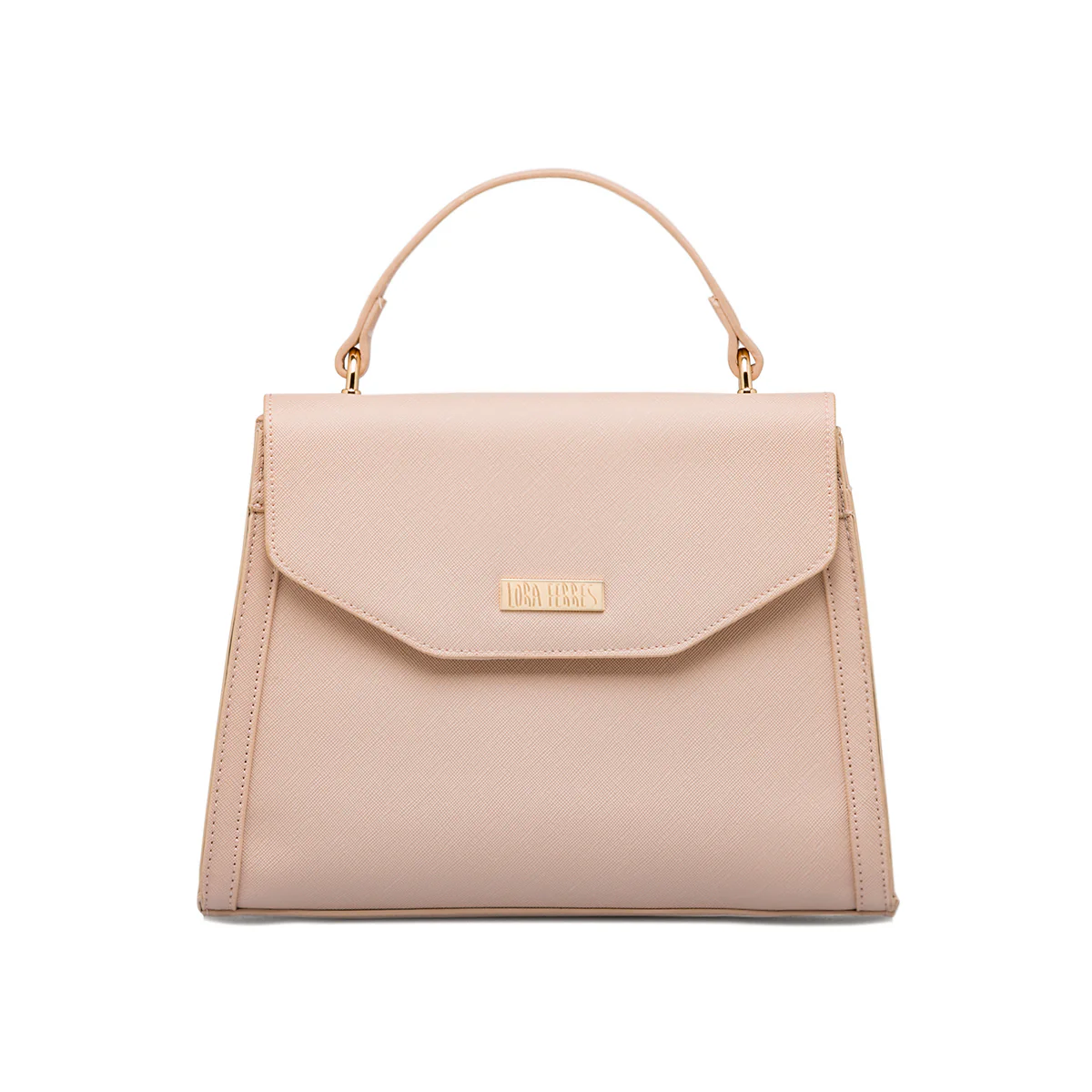 Borsa a mano rosa da Donna con targhetta logo Lora Ferres - Image 3