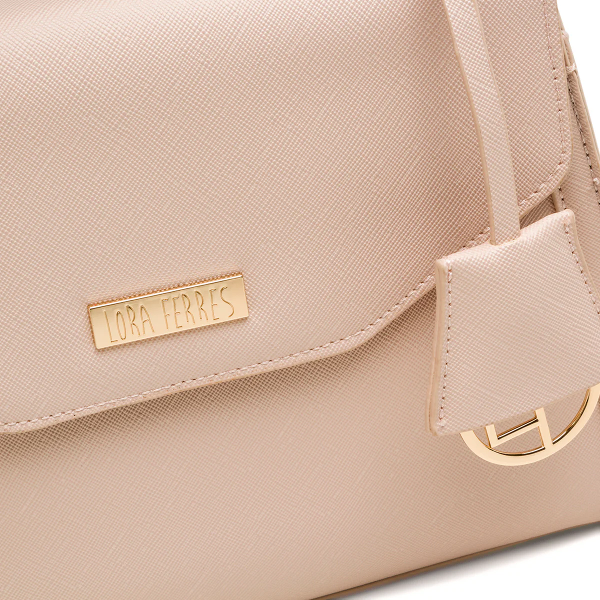Borsa a mano rosa da Donna con targhetta logo Lora Ferres - Image 5