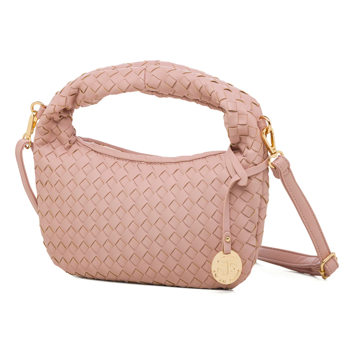 Borsa a mano rosa effetto intrecciato da donna Swish Jeans Cica - Image 2