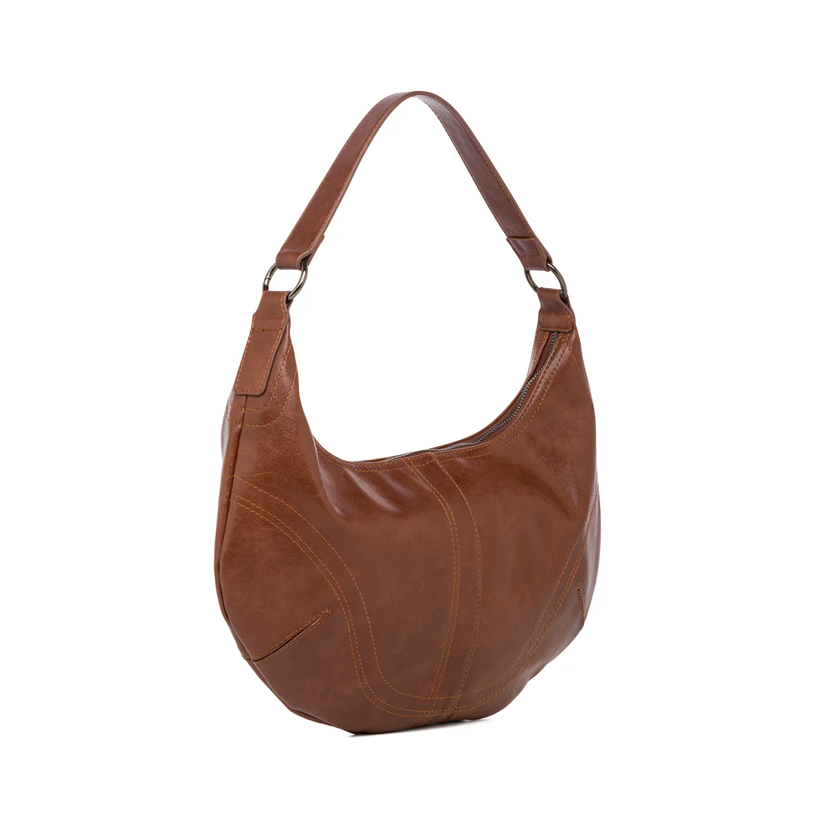 Borsa a mezzaluna marrone da Donna Lora Ferres - Image 2