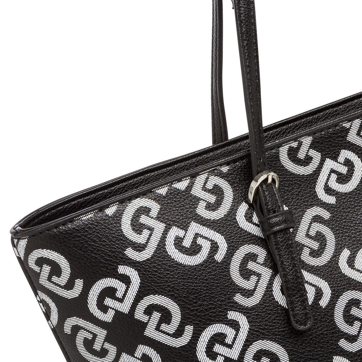Borsa a sapalla nera e bianca con stampa monogramma Carrera Jeans - Image 7