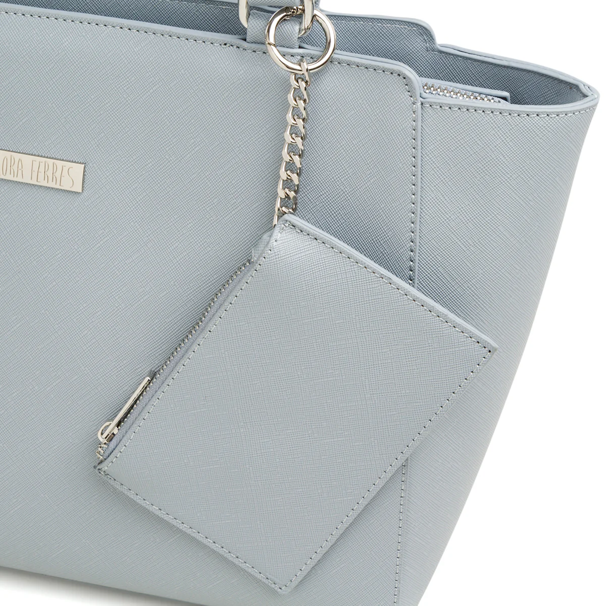 Borsa a spalla azzurra da donna con portafoglio abbinato Lora Ferres - Image 4