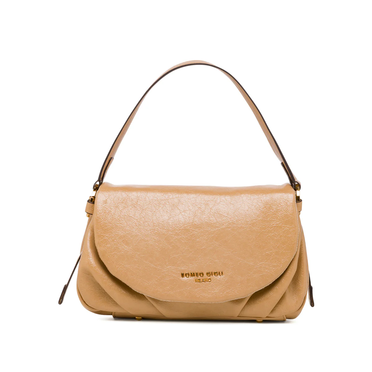 Borsa a spalla beige a donna con logo Romeo Gigli Milano - Image 2