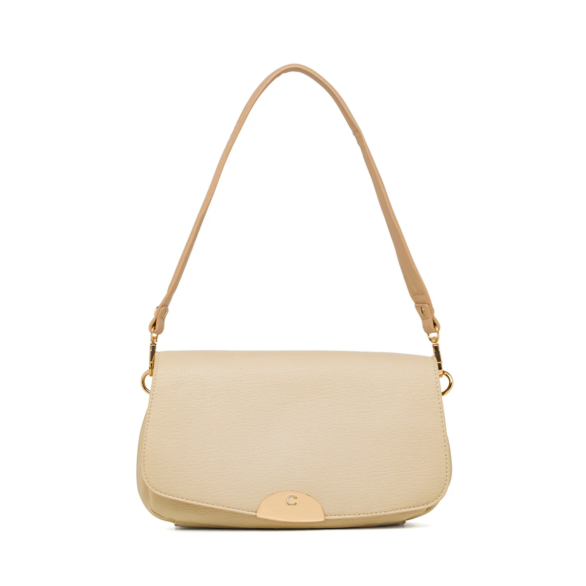 Borsa a spalla beige Carrera Jeans con logo in metallo - Image 2