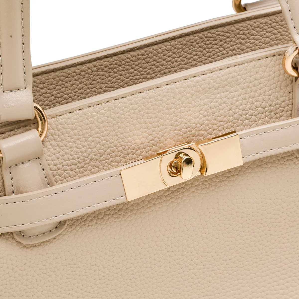 Borsa a spalla beige da Donna con dettaglio chiusura a incastro Lora Ferres - Image 5