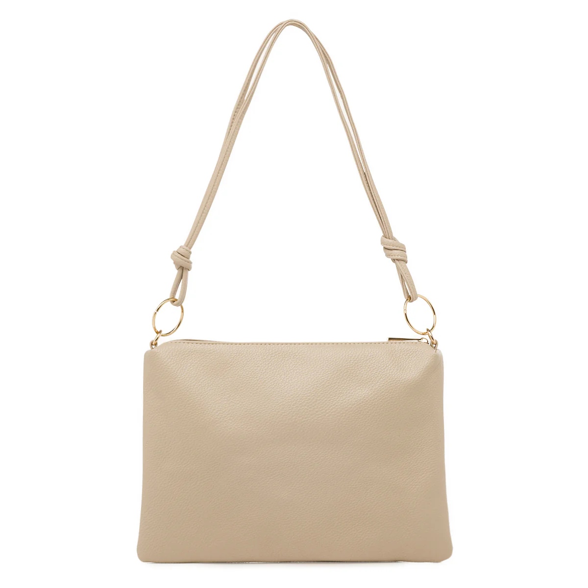 Borsa a spalla beige da Donna con rifiniture dorate Lora Ferres - Image 3