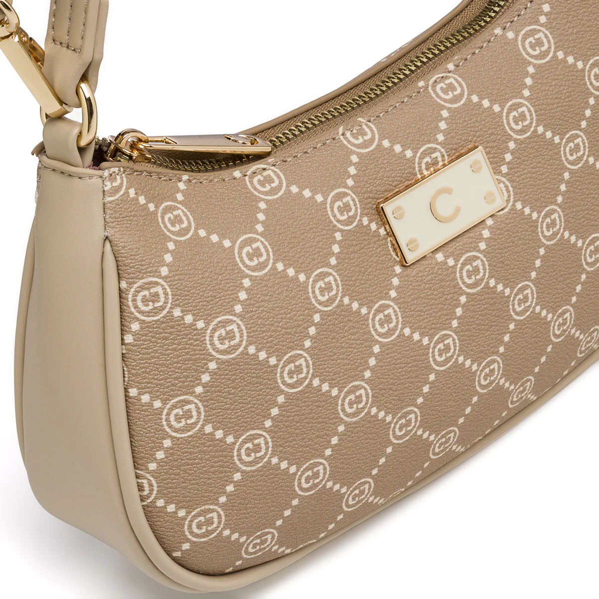 Borsa a spalla beige da Donna con stampa monogram Carrera Jeans - Image 4