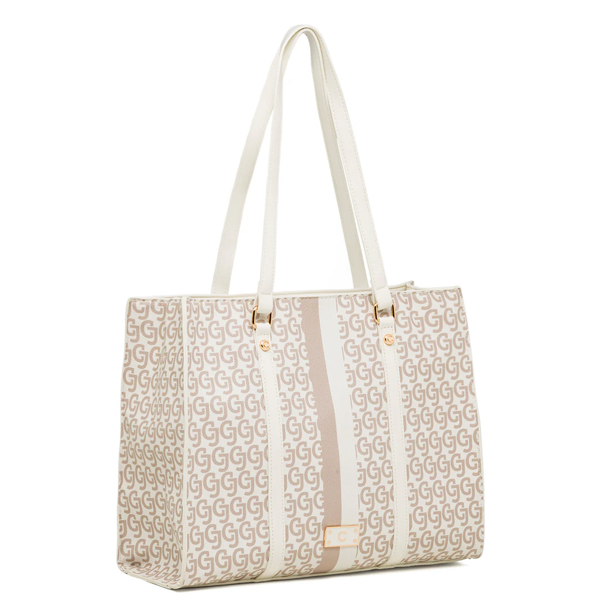Borsa a spalla bianca con monogramma da donna Carrera Jeans Audrey - Image 2
