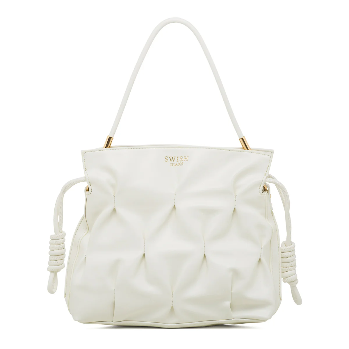 Borsa a spalla bianca da donna con coulisse Swish Jeans Elidia