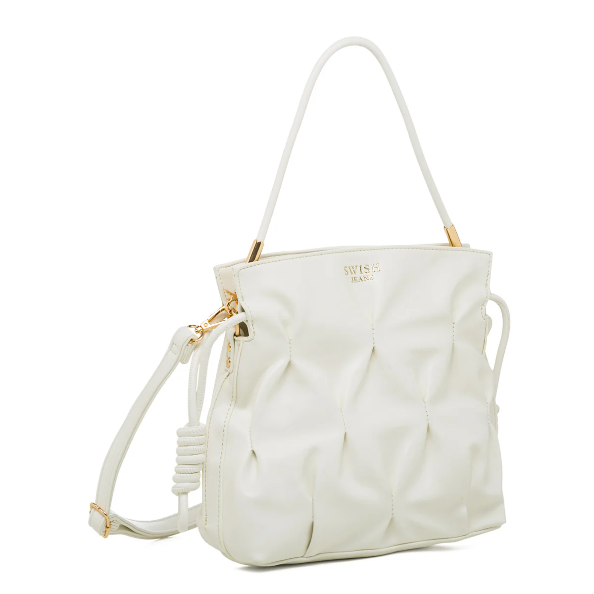 Borsa a spalla bianca da donna con coulisse Swish Jeans Elidia - Image 2
