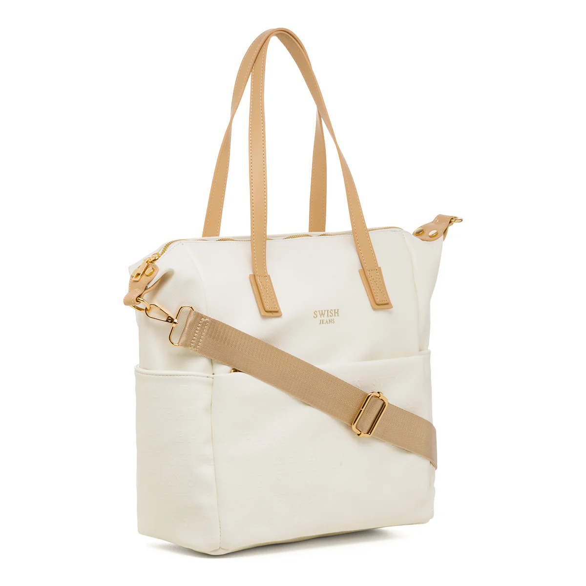 Borsa a spalla bianca da donna con logo frontale Swish Jeans Sherry - Image 2