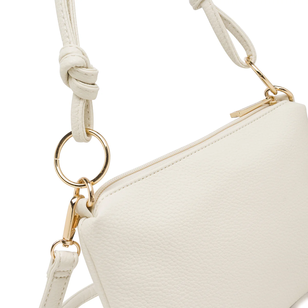 Borsa a spalla bianca da Donna con rifiniture dorate Lora Ferres - Image 4