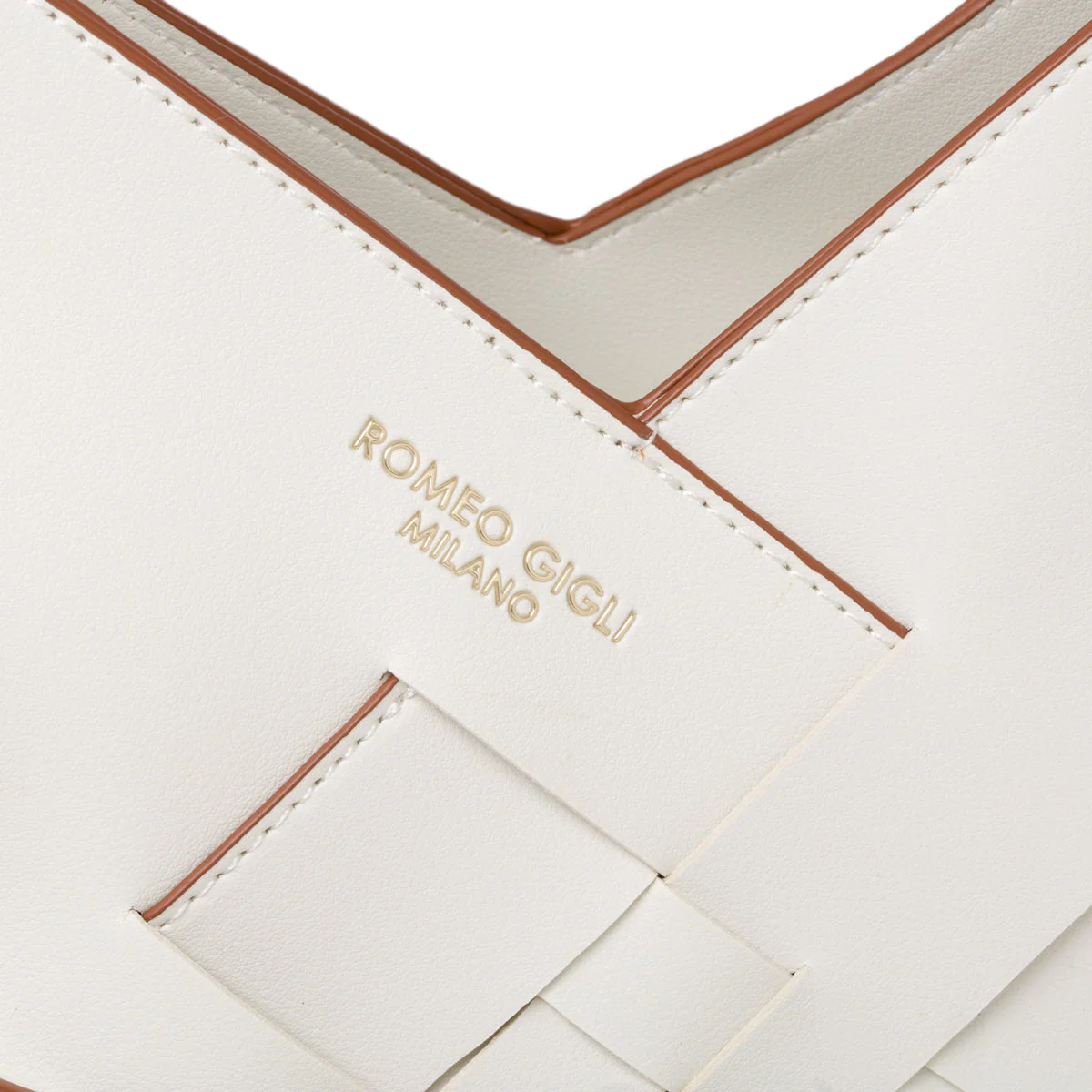 Borsa a spalla bianca off-white da donna con intrecci Romeo Gigli Milano Debra - Image 5