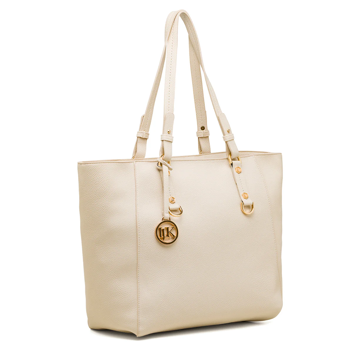 Borsa a spalla bianca off-white da Donna con logo pendente dorato Lumberjack - Image 3