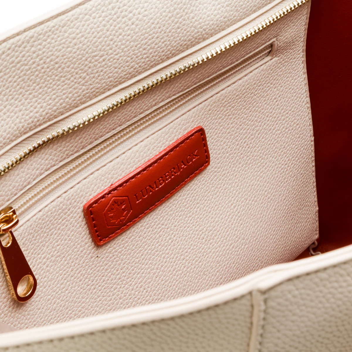 Borsa a spalla bianca off-white da Donna con logo pendente dorato Lumberjack - Image 4