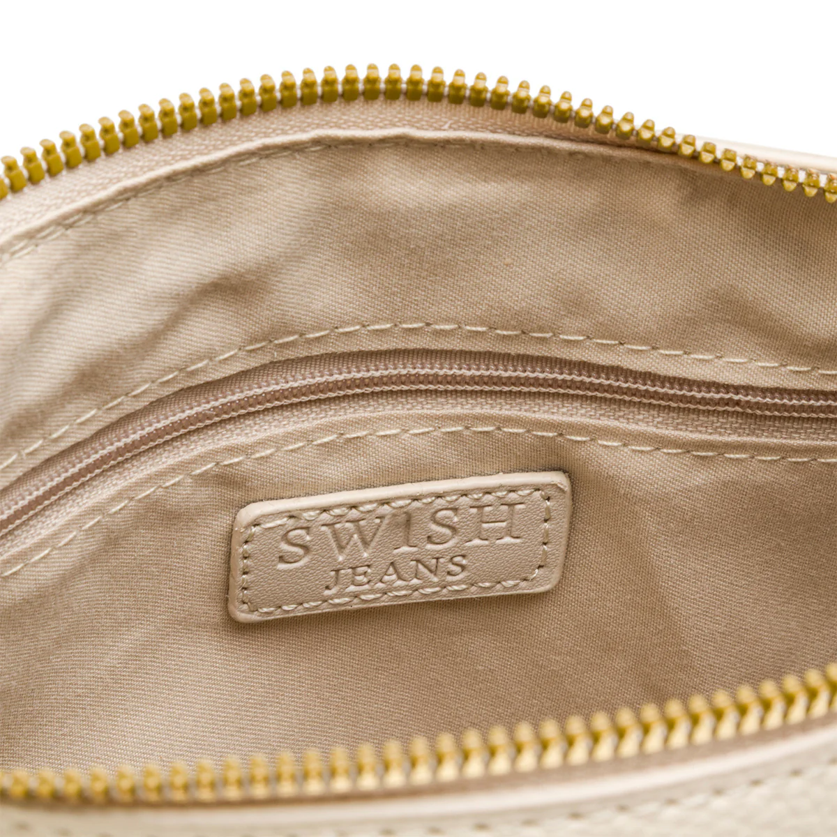 Borsa a spalla bianco off-white da Donna con catena e logo Swish Jeans - Image 4