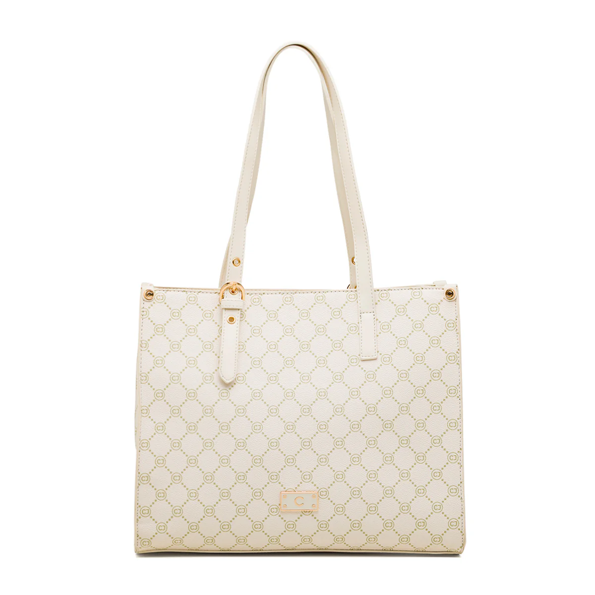 Borsa a spalla bianco off-white da Donna con dettaglio logo metallizzato Carrera Jeans - Image 2