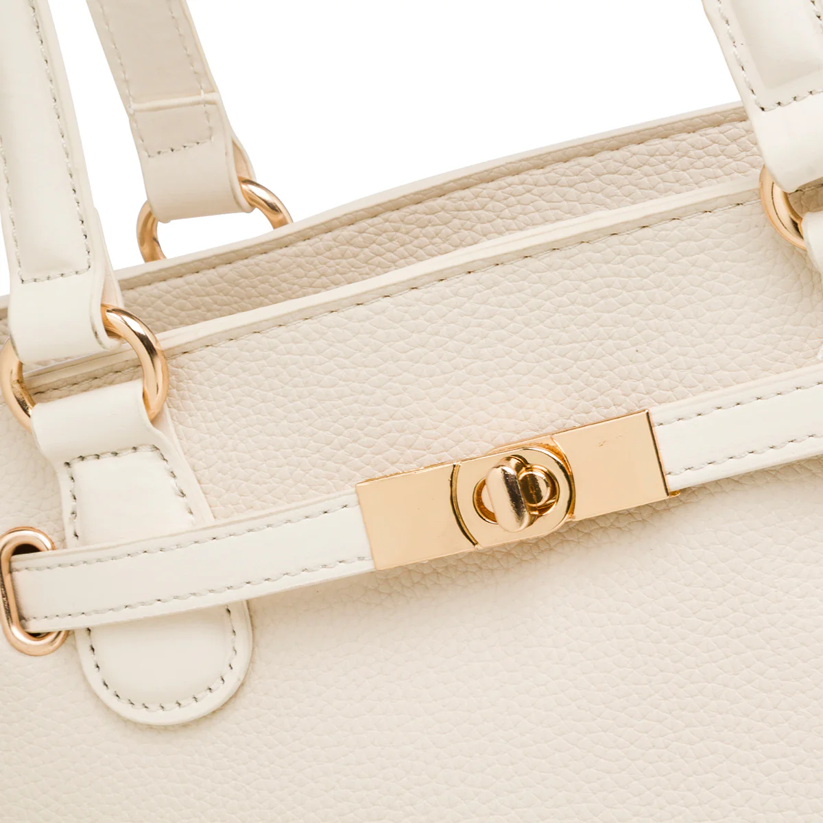 Borsa a spalla bianco off-white da Donna con rifiniture dorate Lora Ferres - Image 2