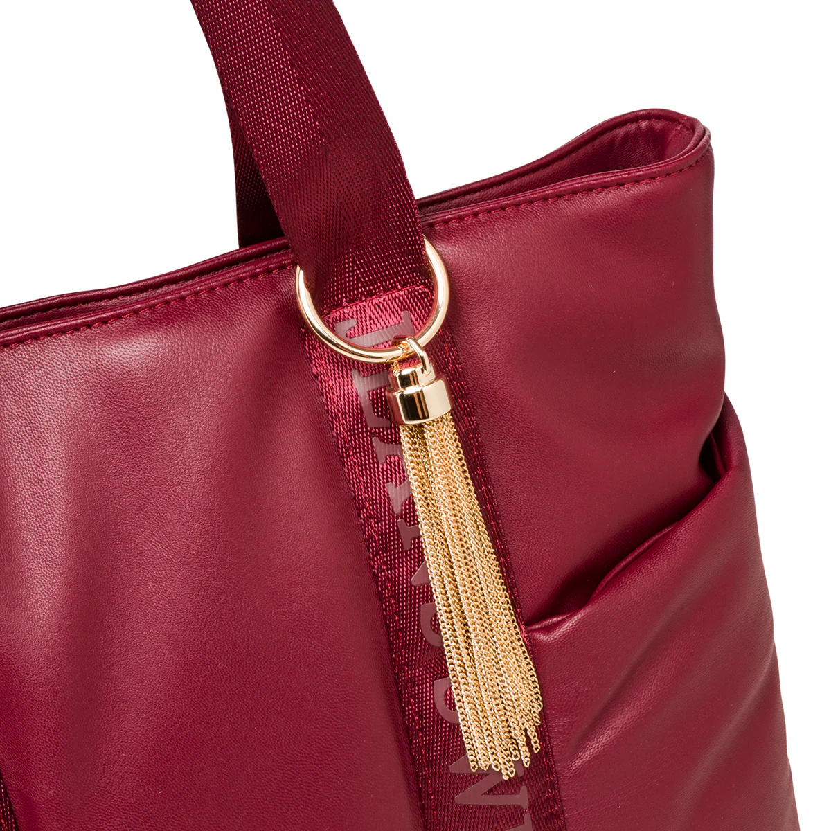 Borsa a spalla bordeaux da donna con tasche laterali Swish Jeans - Image 3