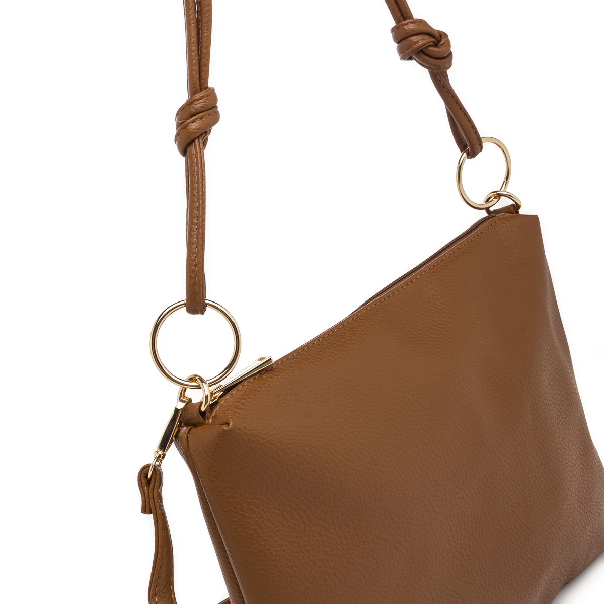 Borsa a spalla color cuoio da Donna con rifiniture dorate Lora Ferres - Image 4