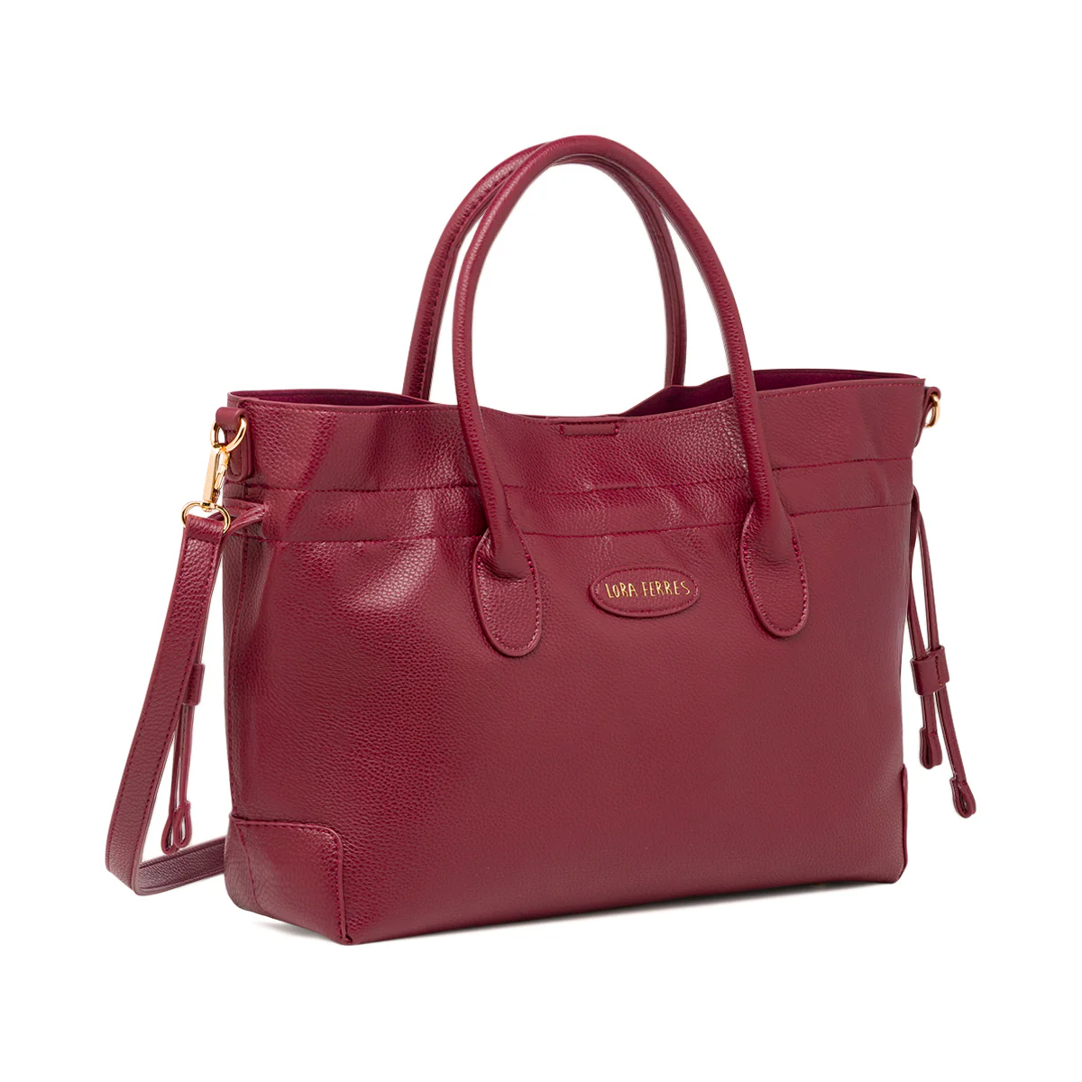 Borsa a spalla comoda ed elegante da donna bordeaux Lora Ferres - Image 2
