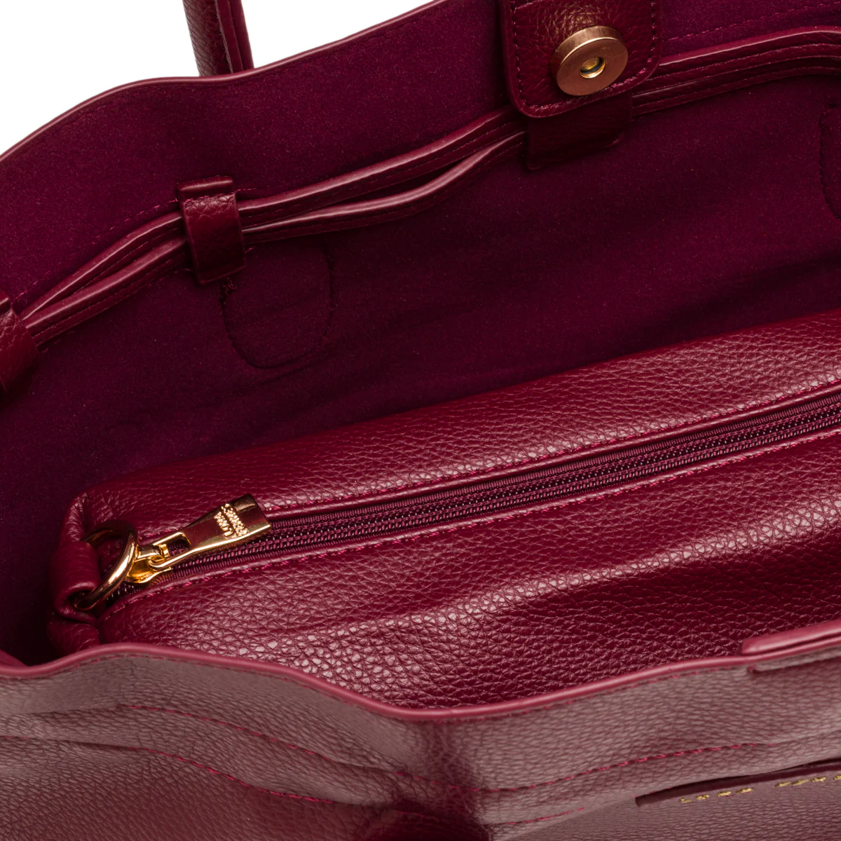Borsa a spalla comoda ed elegante da donna bordeaux Lora Ferres - Image 4