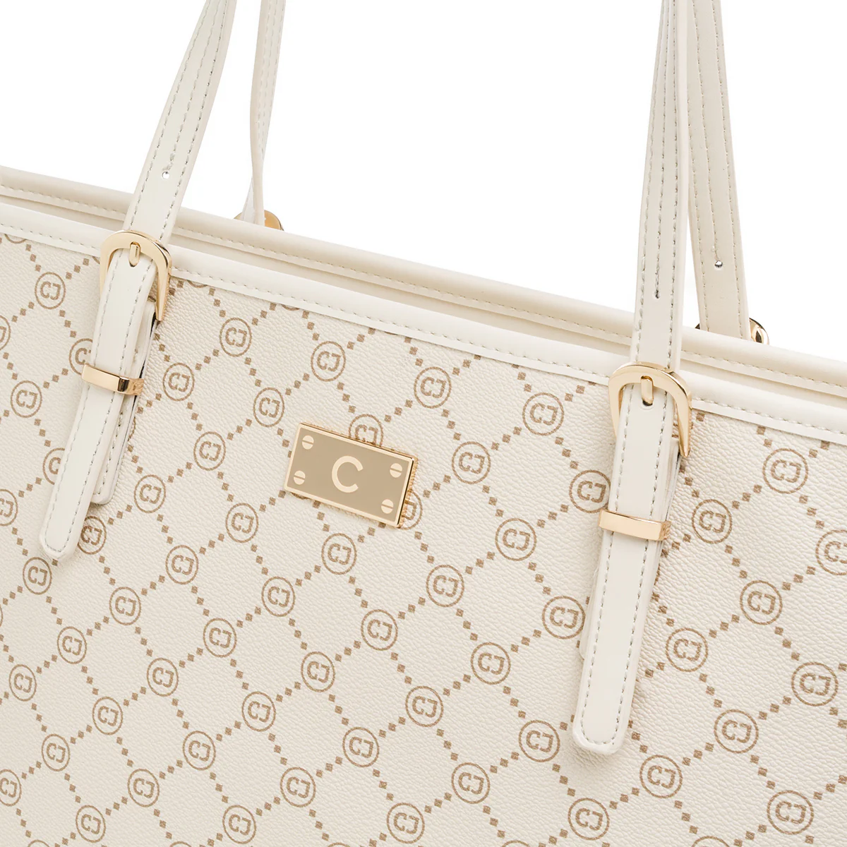 Borsa a spalla da Donna beige con stampa monogram Carrera Jeans - Image 4