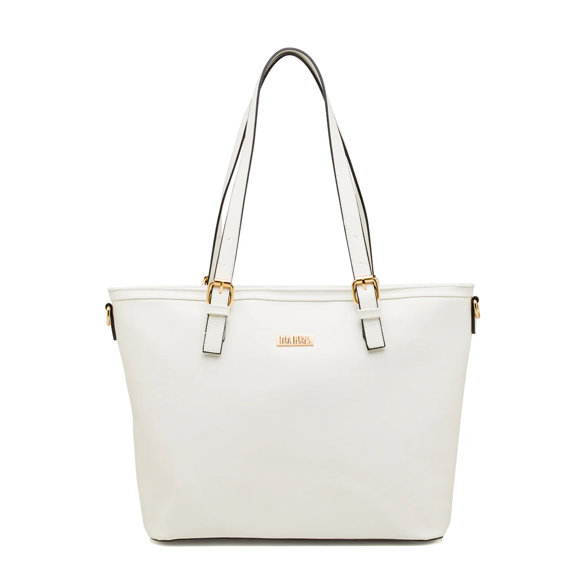 Borsa a spalla da donna bianca con tracolla rimovibile Lora Ferres - Image 2
