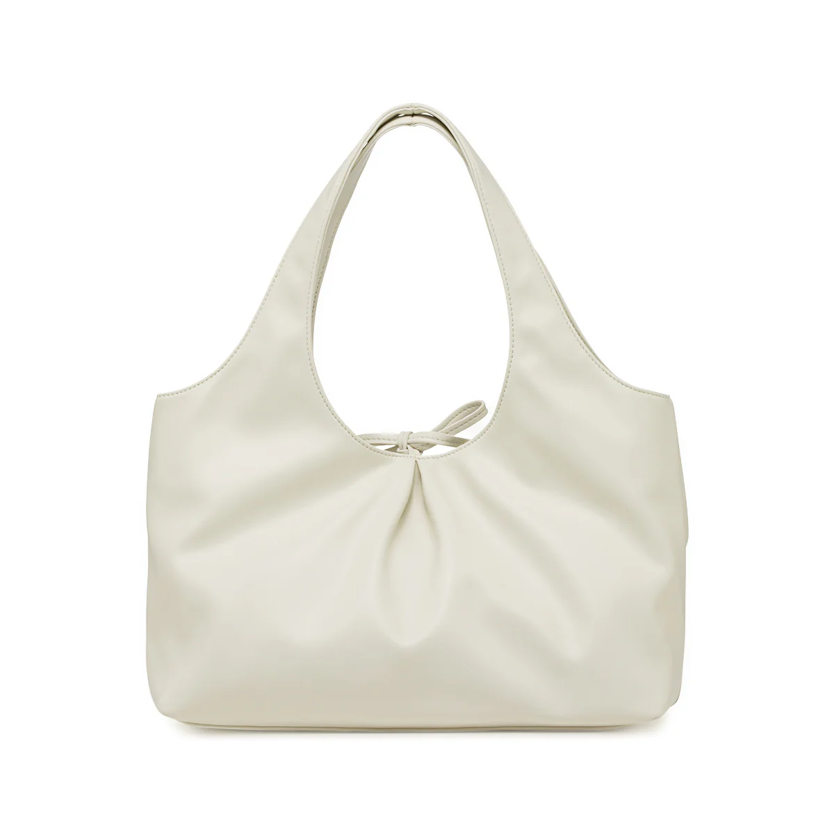 Borsa a spalla da donna bianca Lora Ferres morbida con fiocco - Image 3