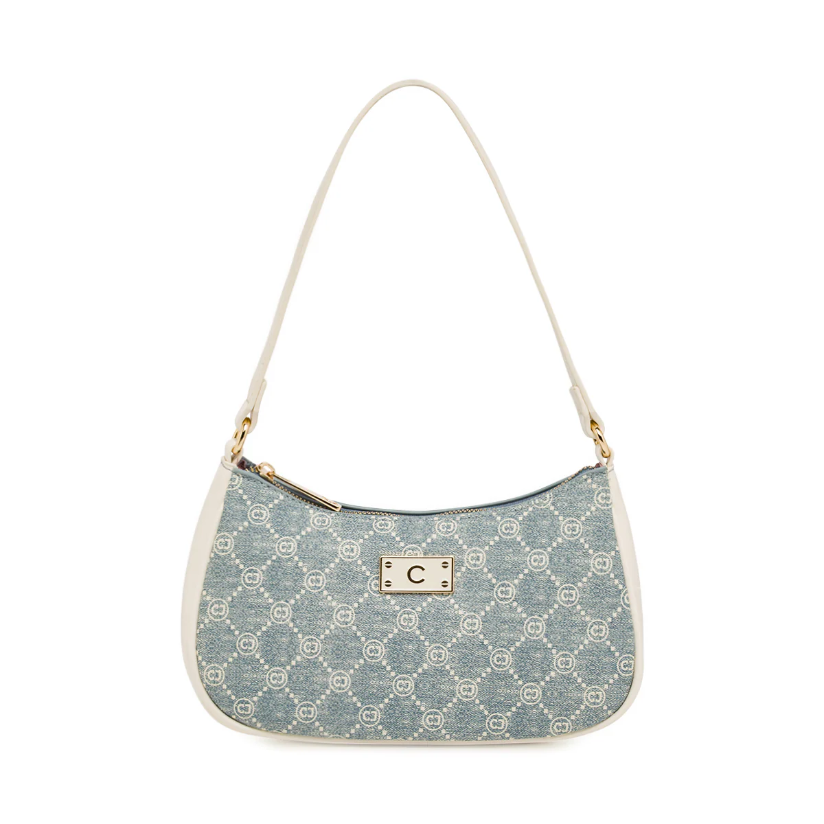 Borsa a spalla da Donna bianco e blu effetto denim Carrera Jeans