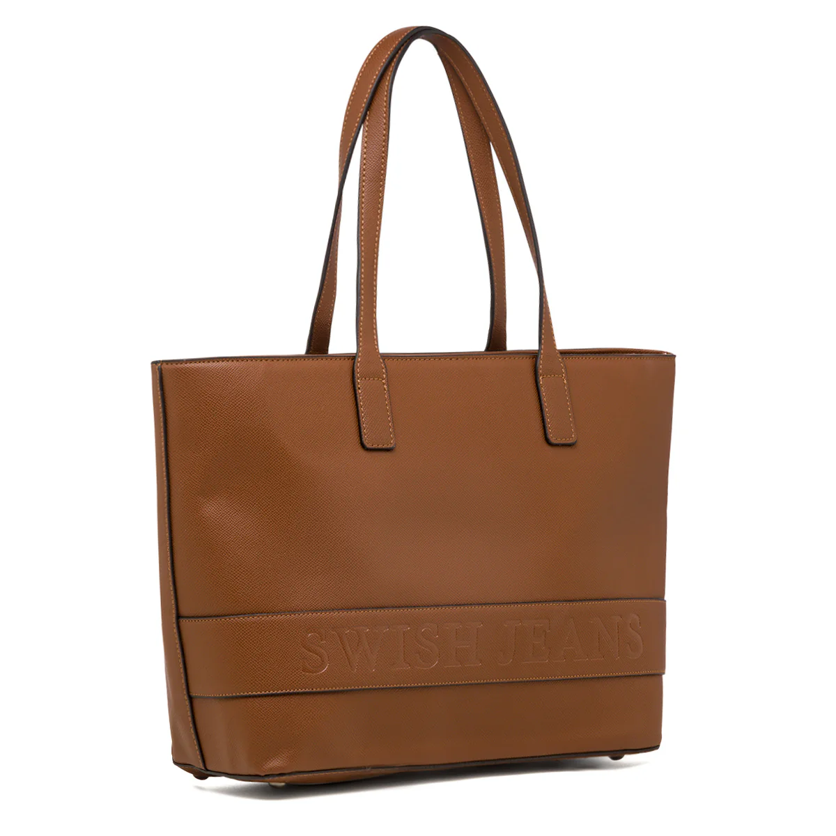 Borsa a spalla da donna color cuoio con logo Swish Jeans - Image 2