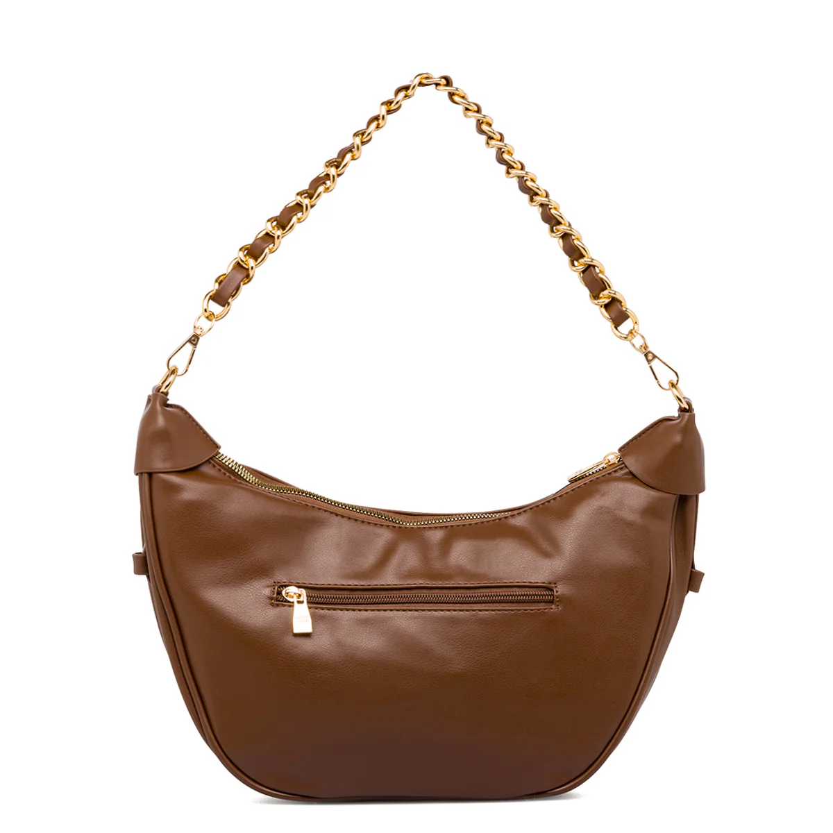 Borsa a spalla da donna marrone con logo Enrico Coveri - Image 2