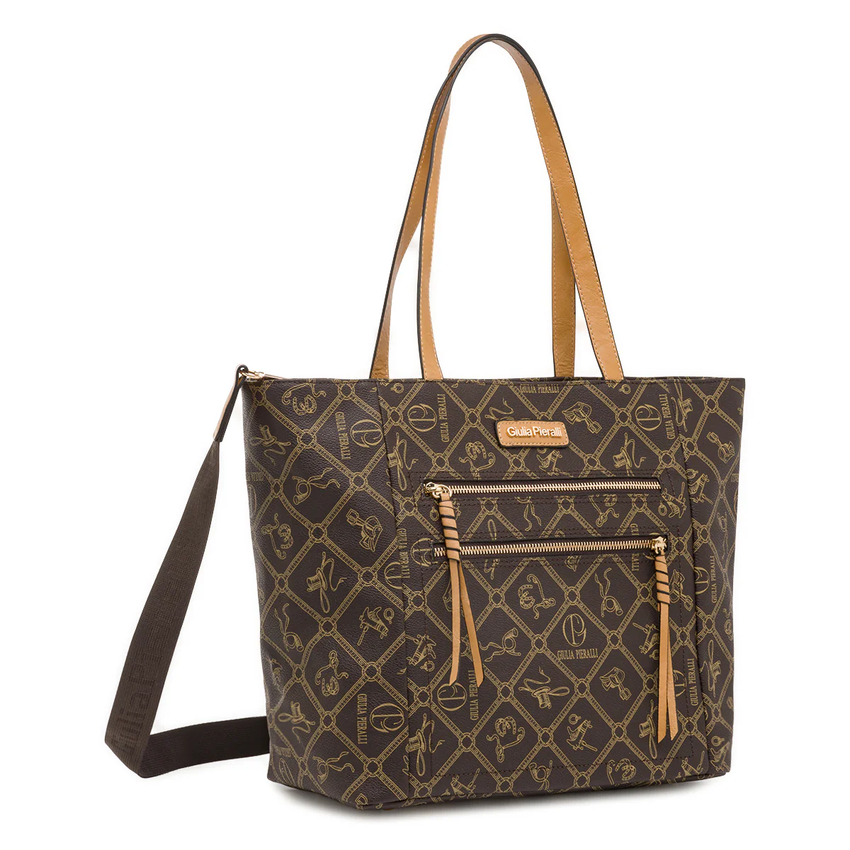 Borsa a spalla da Donna marrone con stampa logo Giulia Pieralli - Image 2