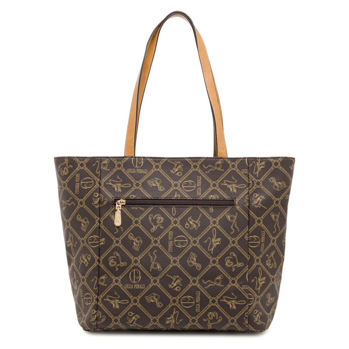 Borsa a spalla da Donna marrone con stampa logo Giulia Pieralli - Image 3