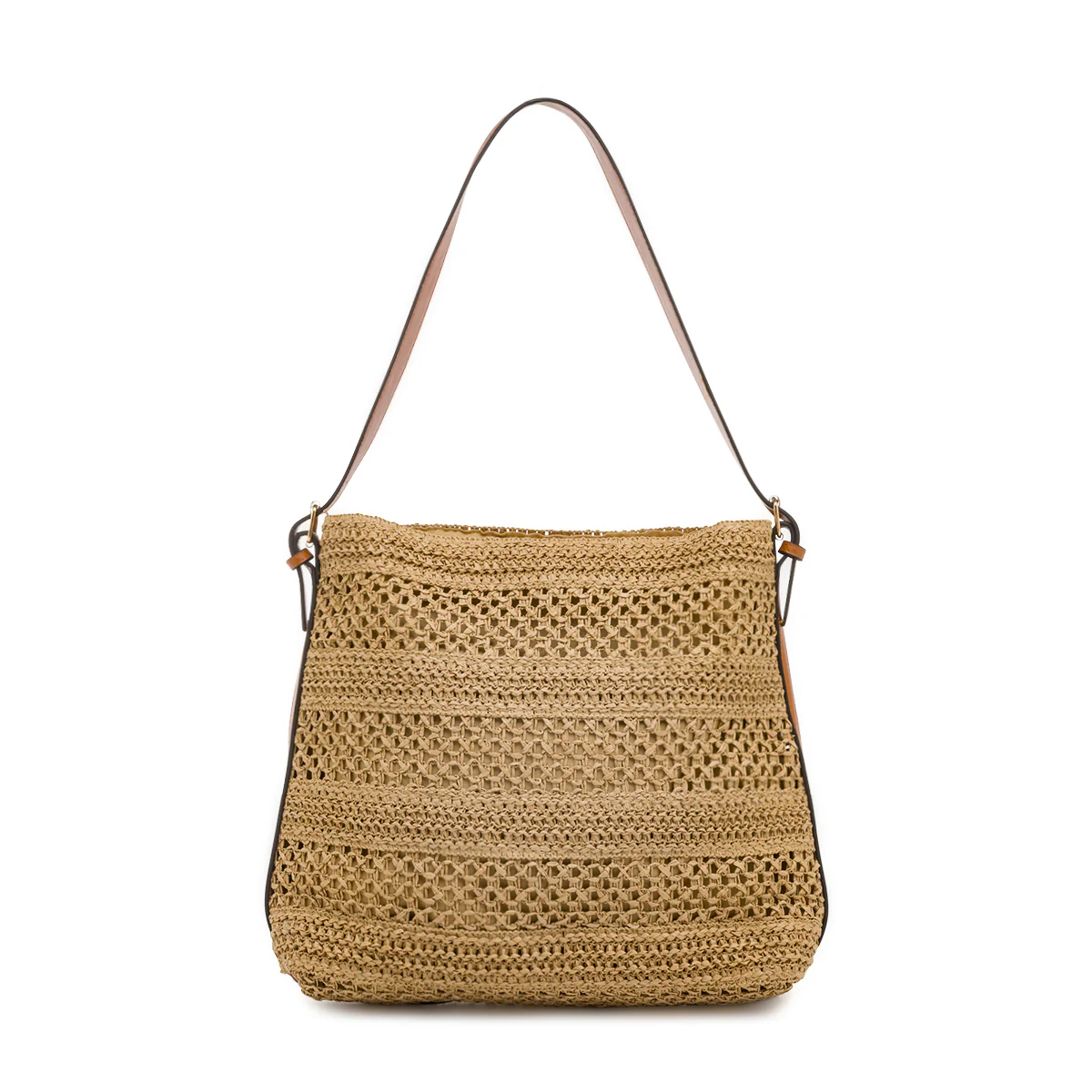 Borsa a spalla da Donna marrone effetto paglia con logo Swish Jeans - Image 3