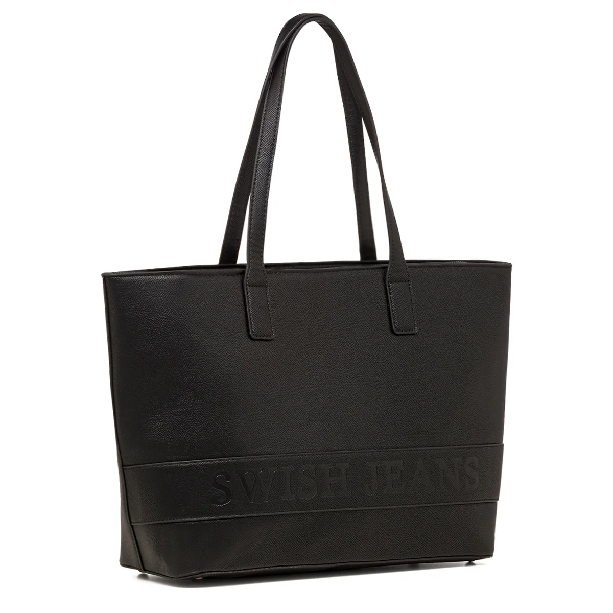 Borsa a spalla da donna nera con logo Swish Jeans - Image 2