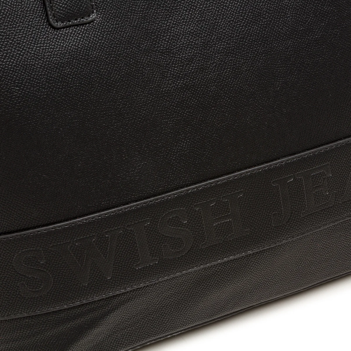 Borsa a spalla da donna nera con logo Swish Jeans - Image 3