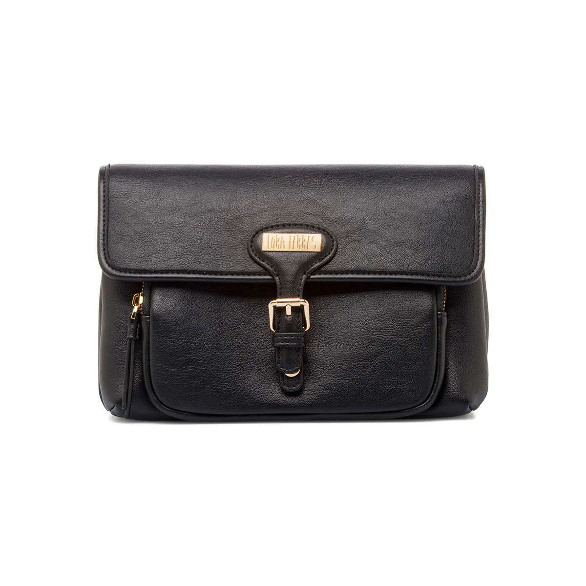 Borsa a Spalla da Donna Nera con Patta Lora Ferres - Image 3